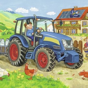 Puzzle santier constructii si ferma 2x12 piese